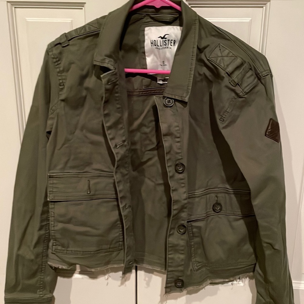 Hollister Olive Green Cropped Jacket - Picture 1 of 3